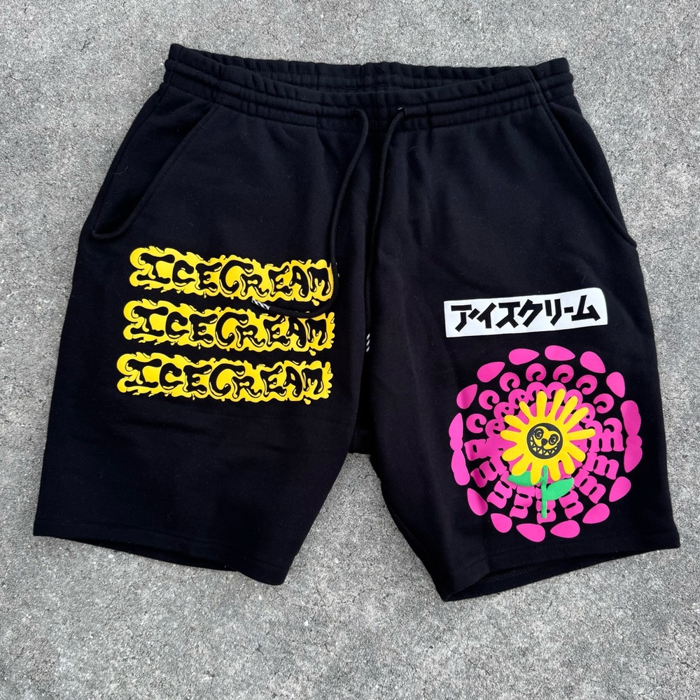 Japanese Flower Sweat Shorts by Ice Cream Mens XL 9/10